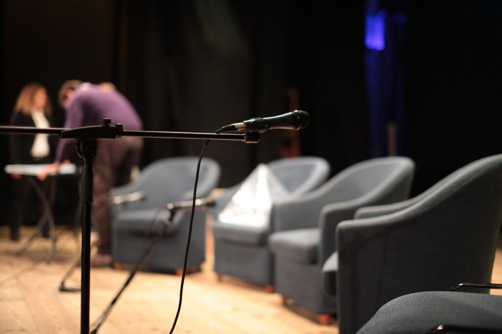 teatro, sofa, microphone